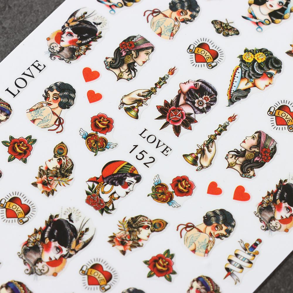 Wraps Self Adhesive Slider Nail Stickers 3D Black Dragon Snake Gothic Style