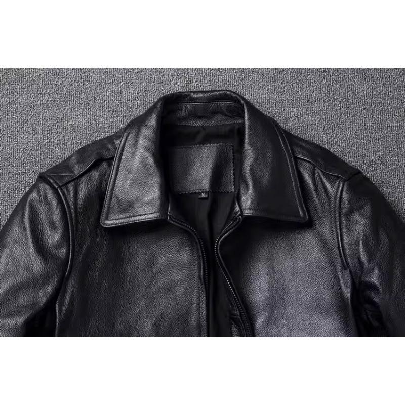 Черная куртка из натуральной кожи, мужская куртка из натуральной коровьей кожи, классические куртки Flight A2, мужская кожаная куртка, пальто-авиаторы, осенние