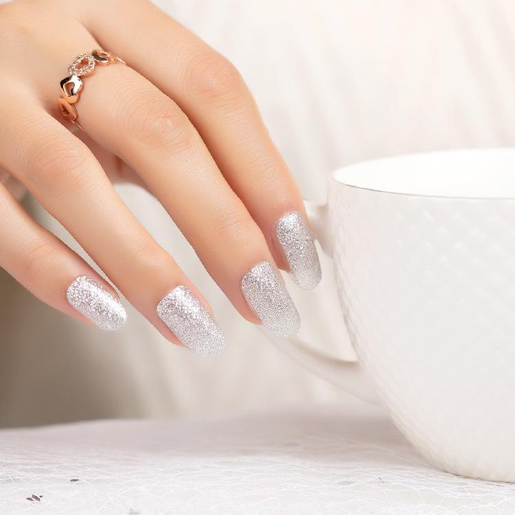 Glitter Powder Nail Polish Film Full Nail Art Sticker 20 Finger UV Nail Sticker Waterproof Nail Art Sticker