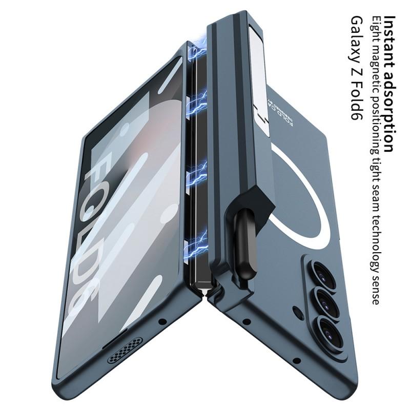 Магнитный чехол для Galaxy Z Fold6 со съемной подставкой, держателем для стилуса, матовым покрытием, ударопрочная поликарбонатная крышка