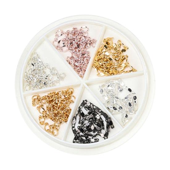 1 коробка металлическая цепочка для украшения ногтей DIY маникюрные аксессуары изысканная красочная цепочка для дизайна ногтей ювелирные изделия для чехла для телефона ожерелье браслет