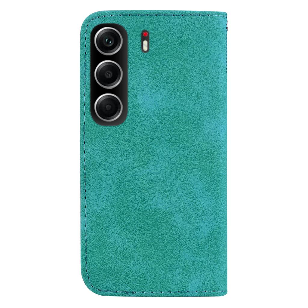 For TECNO Camon 40 4G Stand Case 7-Shaped Pattern Imprint Leather Phone Cover with Strap