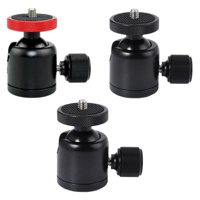 Шаровая головка для штатива с 1/4" 3/8'' Горячим башмаком, 360° Вращающаяся, Адаптер для крепления камеры, Шаровая головка для штативов