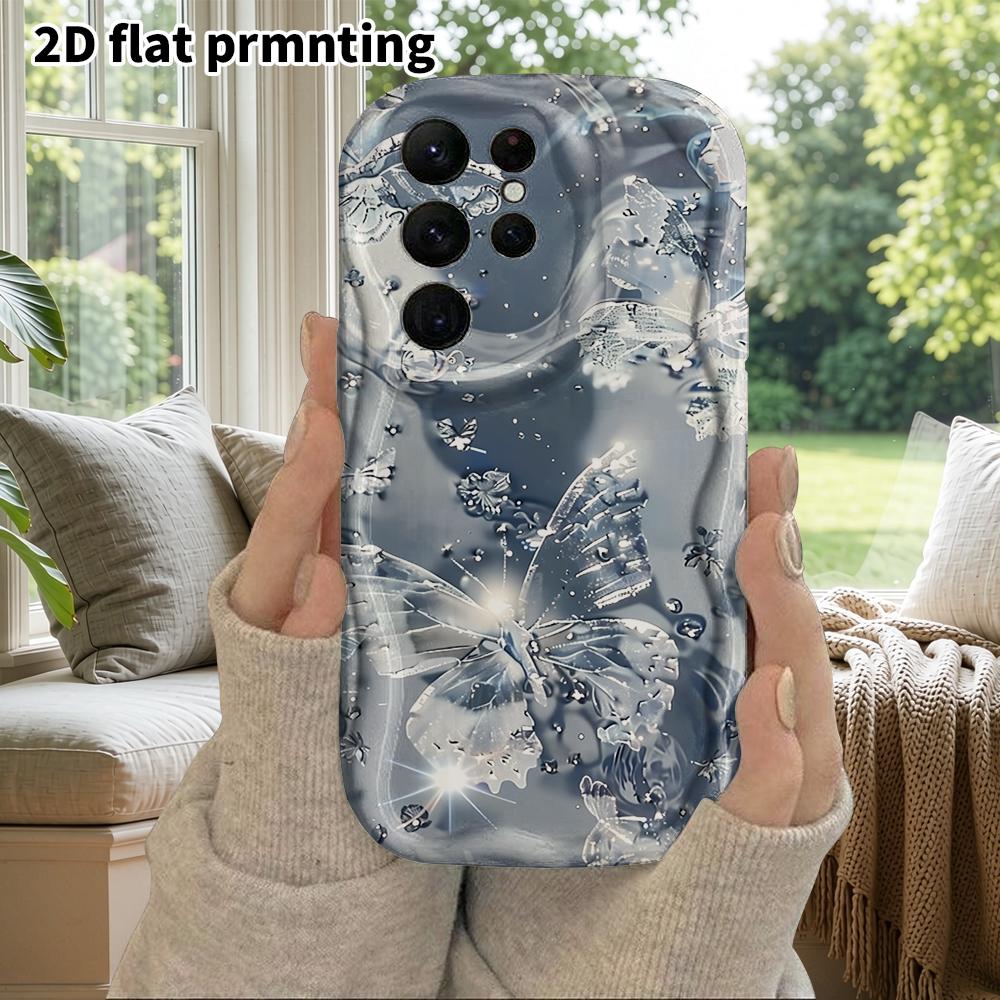 Phone Case: 2D Flat Samsung Galaxy A34 A35 M05 M06 S20 S22 S21 FE Plus 5G Protective Case, Couples Style, Crystal Butterfly, Christmas and Halloween G