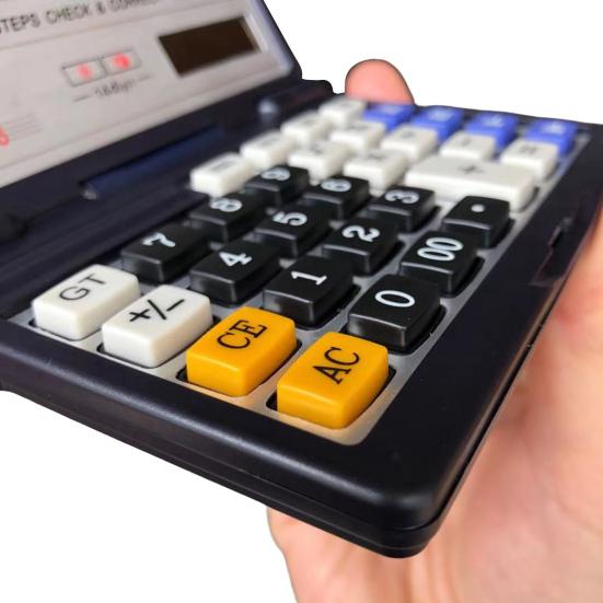 Солнечный калькулятор, энергосберегающий, складной, портативный, с большим экраном, 112-шаговый обзор, мини-калькулятор с непрерывным плюсом, школьные принадлежности