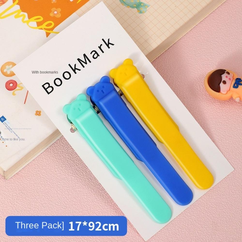 1/3 Pcs Automatically Follows Bookmark Clip Silicone Page Flipping for Student