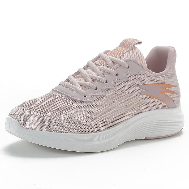 Autumn new breathable fly-woven sneakers fly-woven mesh flat-bottomed lightweight soft-soled running shoes