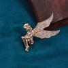 Blucome Newest Fashion Tucked Female Angel Brooch for Women Men Suit Clothes Accessories New Year Gift