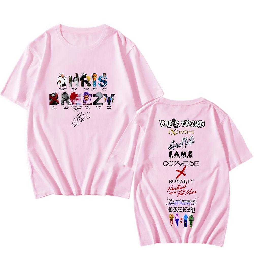 Chris Brown 11:11 Tour T-shirt Short Sleeve Hip Hop Cotton Tee-shirt Funko Pop Grunge Retro Tshirt Sudaderas Casual Punk Clothes