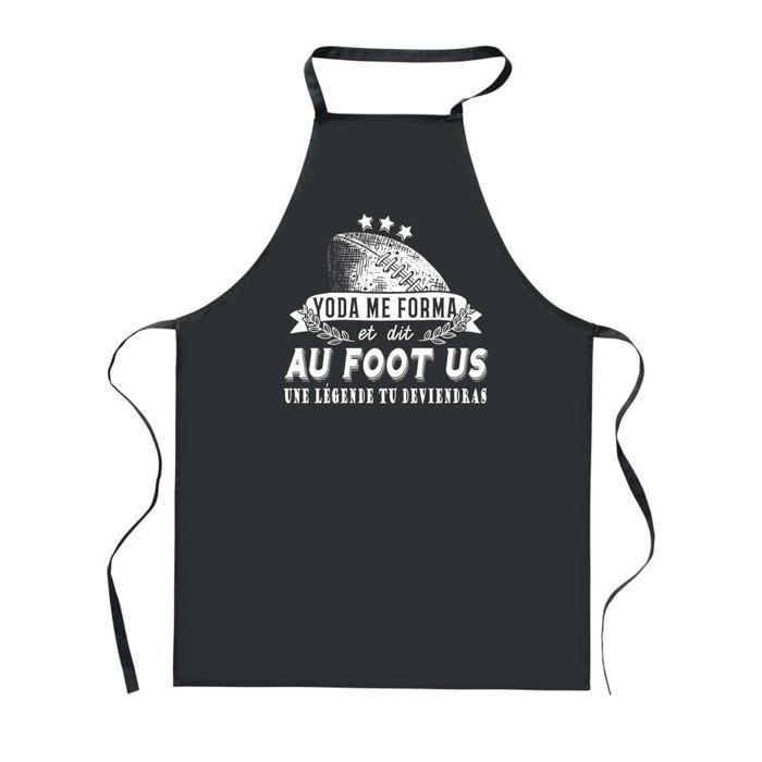 Tablier de cuisine - PLANETEE - Foot US Légende Humour - Noir - 90x60 cm - Polyester, impression France