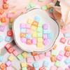 Wholesale Necklace Bracelet Candy Color Pendant Acrylic Square Letter Loose Beads Accessories DIY For Jewelry Making 40Pcs 9*7mm
