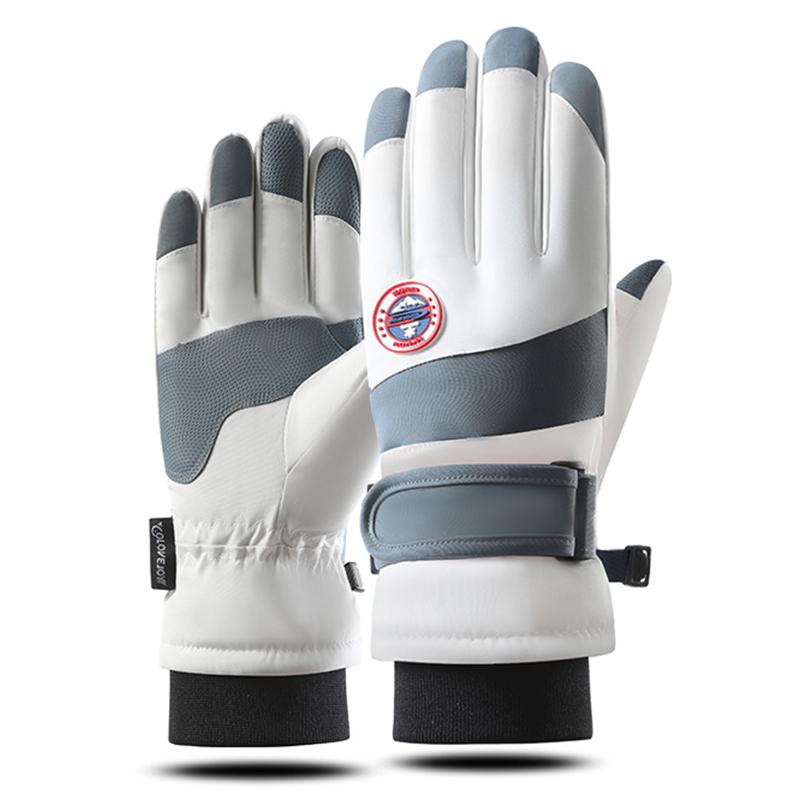 Лыжные перчатки Зимние бархатные Нескользящие водонепроницаемые утолщенные теплые перчатки для верховой езды на открытом воздухе с сенсорным экраном