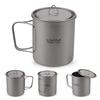 Ultralight Titanium Cup Outdoor Portable Camping Picnic Water Cup Mug with Foldable Handle 300ml /