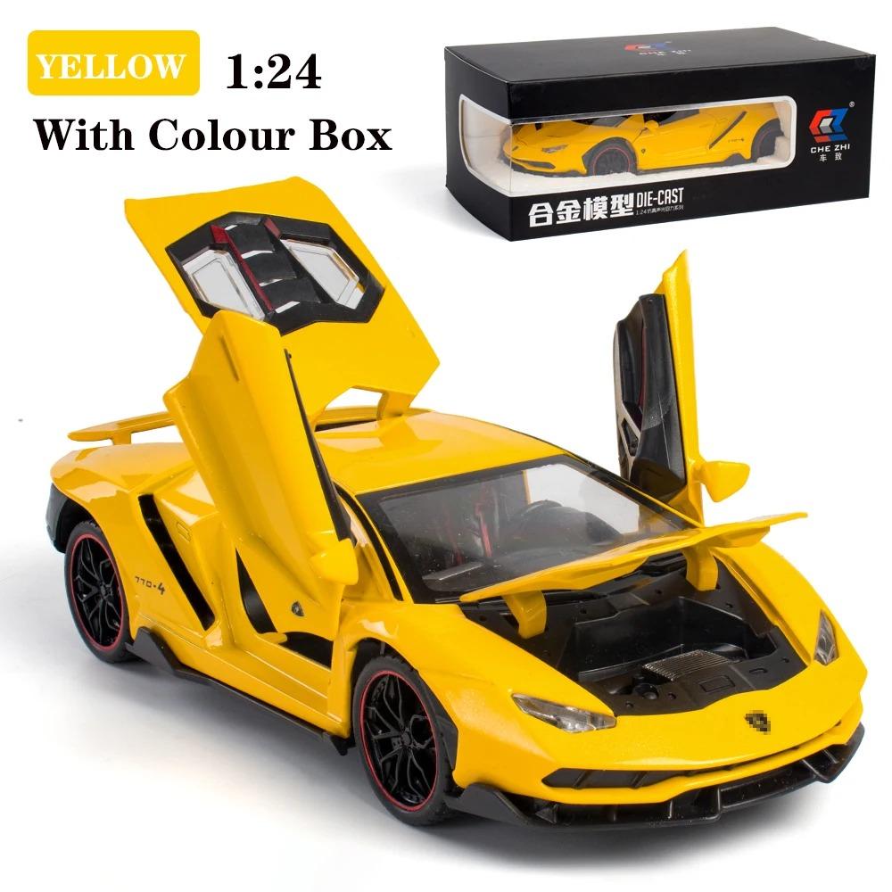 1/24 Lamborghini In League Car Sportive Diecast Sound Model & Light Pull Back Car Toy for Children's Hot Wheel LP770
