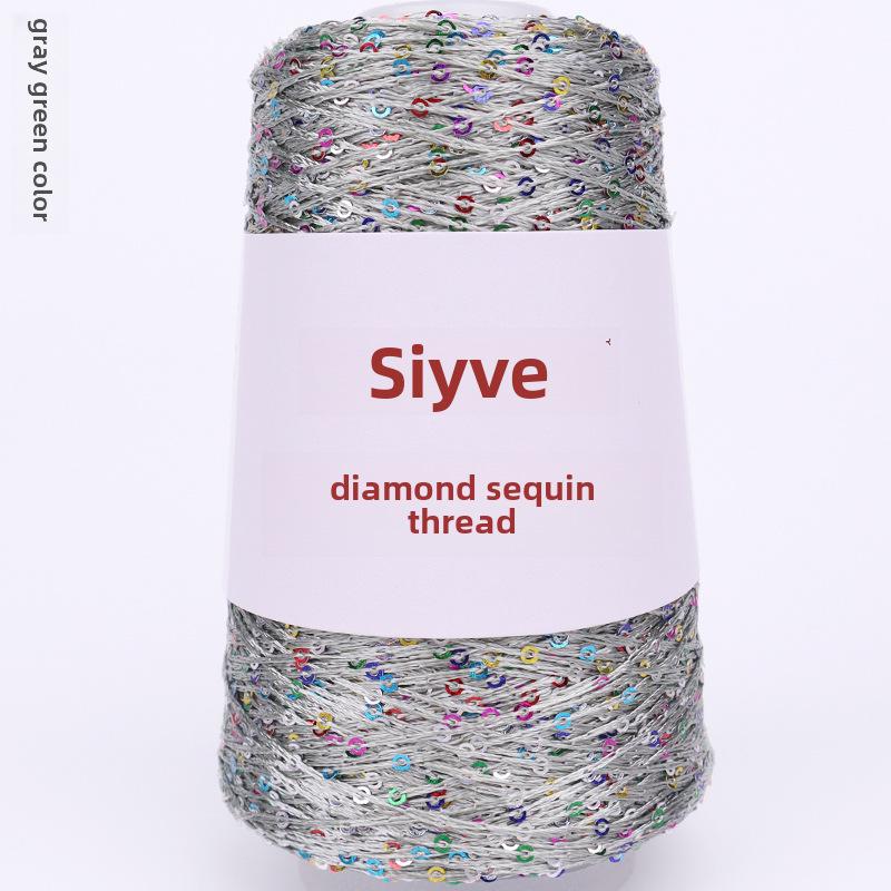 Пряжа с пайетками Siyue 2 мм - шерстяная пряжа ручной работы для проектов своими руками (100г)