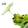 Lazy Frog Decor Rocking Panda Figurine, Cute Resin Bobble Chair with Lotus Leaf Design, Shade Stress Relief Desk Ornament for Car Shelf Office,