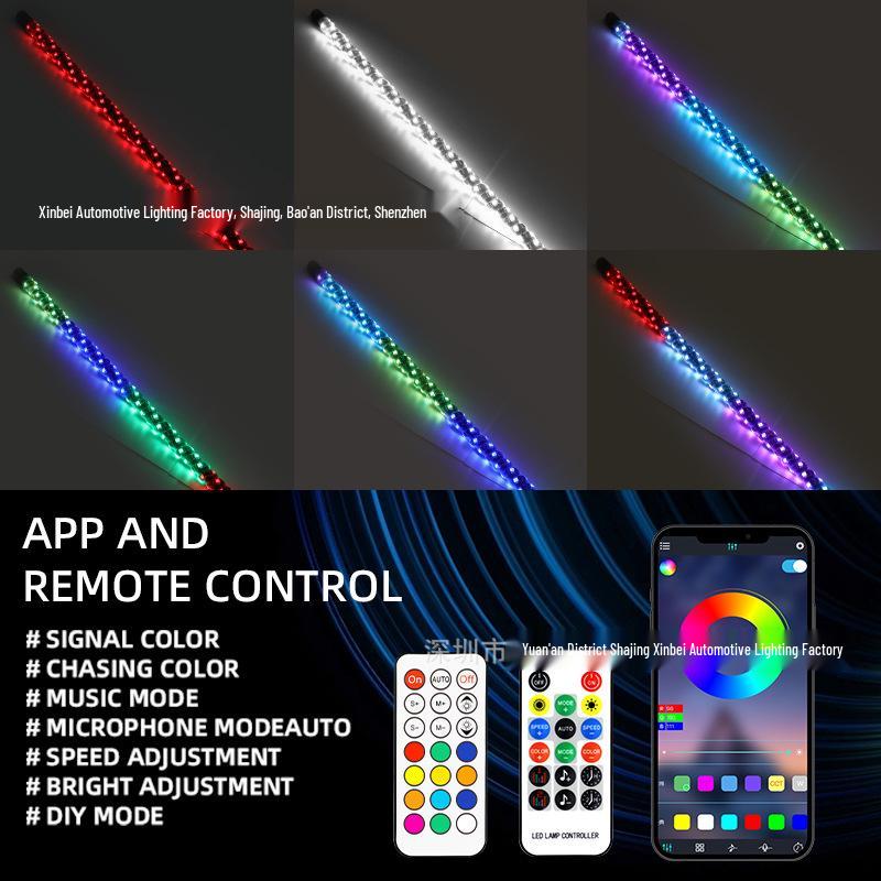 RGB Флагшток для внедорожника и Пляжный атмосферный светильник с функцией торможения