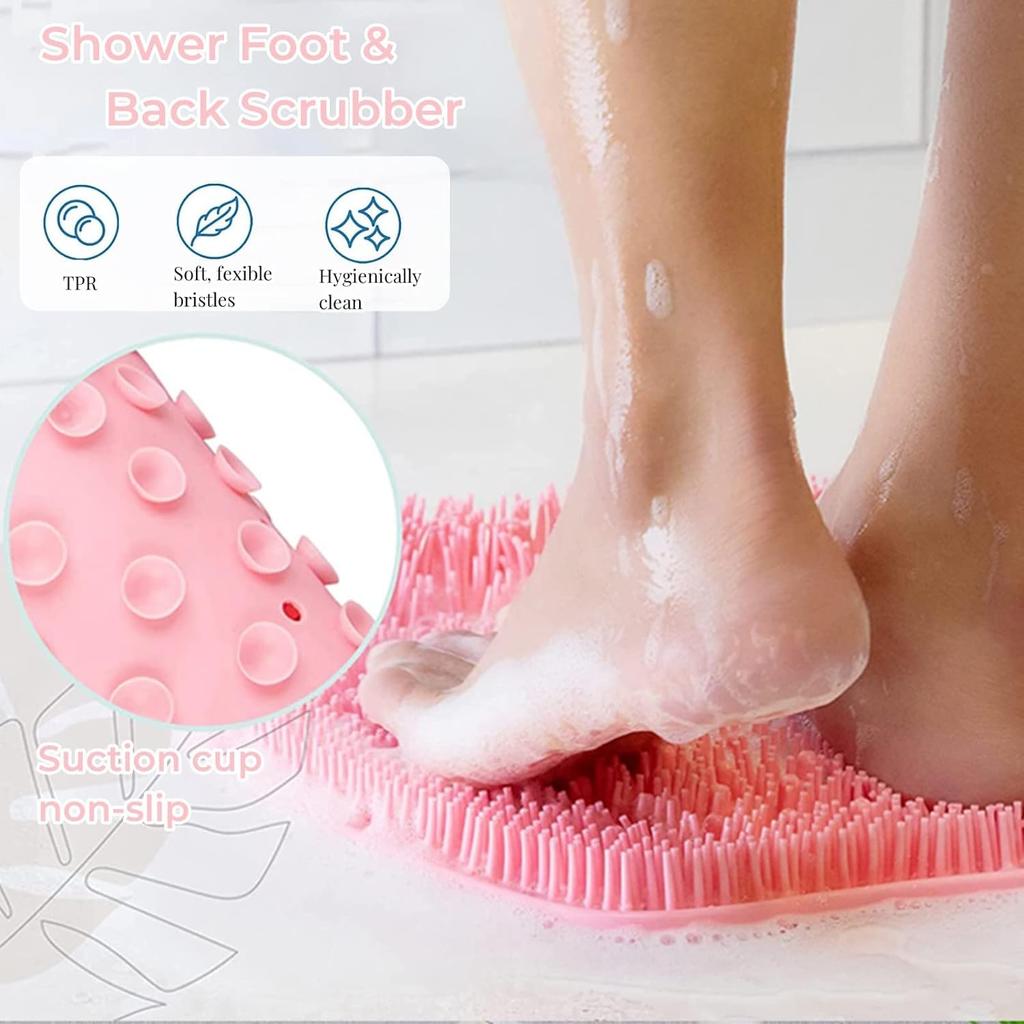 Prostuff.in® Массажер-щетка для спины в душе, Массажер-щетка для ног в душе, Нескользящие/Присоски Силиконовая щетка для ног Мойка Очиститель Массаж для мертвых