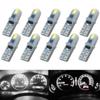 10x Белые светодиодные лампы T5 3014 SMD для приборной панели автомобиля, предупреждающие лампочки, лампы подсветки салона, 6 шт.