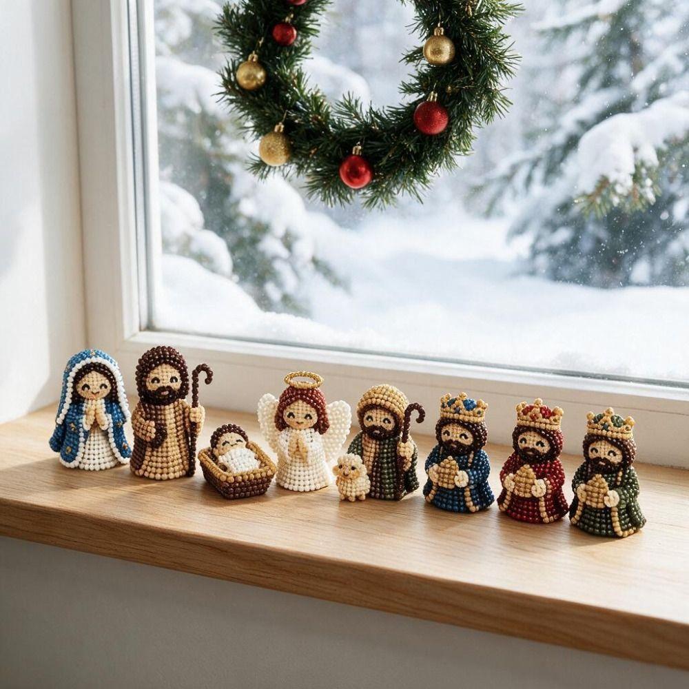 Handmade Nativity Beaded Figures Craft Kit Beaded Nativity Collection Kit To Pass The Time