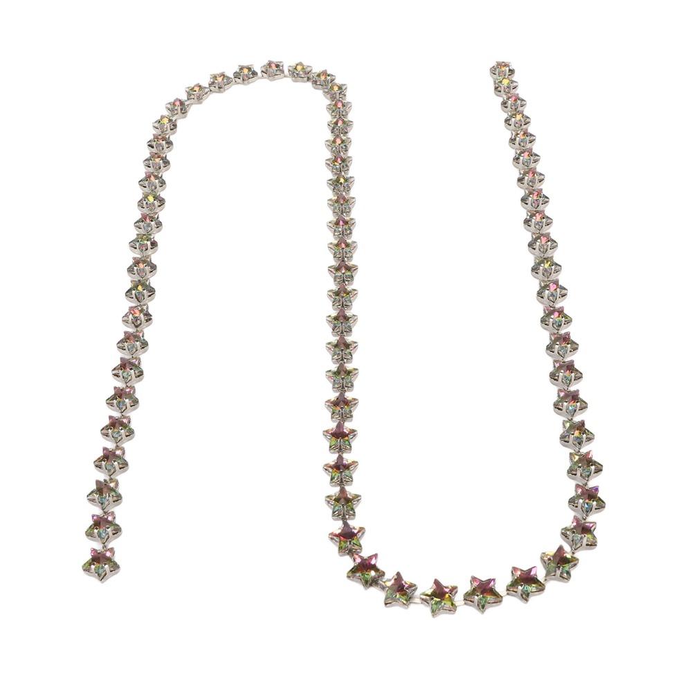 1PCS 1 Yard Length Rhinestone Chain Close Chain Crystal Applique Rhinestone Trim DIY Sewing