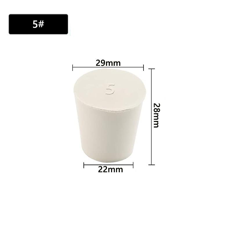 1~26pcs Lab Rubber Stoppers Solids White Tapered Plugs for Chemistry Flask Test Tube Alkali-Resistant Sealing Bungs 7