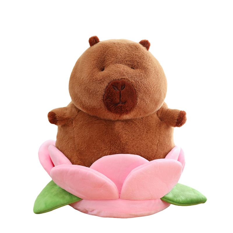 New Lotus Eggplant Hat Backpack Capybara Doll Ugly Cute Kapibara Dolphin Boy Plush Toy Grab Machine