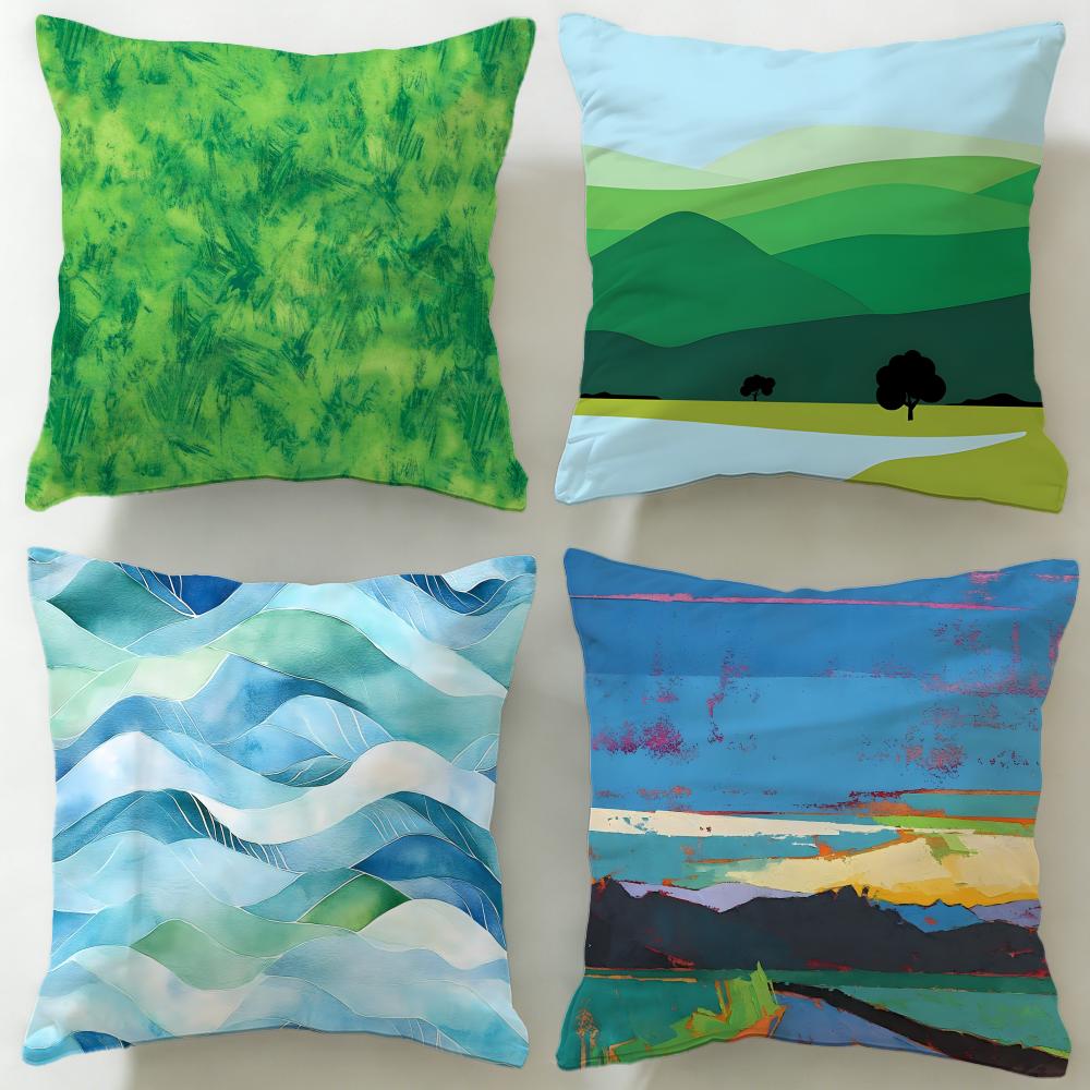 Colorful geometric patterns Cushion Cover Soft EasyWash Pillow Case Versatile for Couch Bed Travel and Office