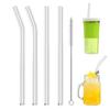 Glass Straws, Heat-Resistant, Reusable, Safe, Non-Toxic, Eco-Friendly, with Cleaning Brush, Set of 4
