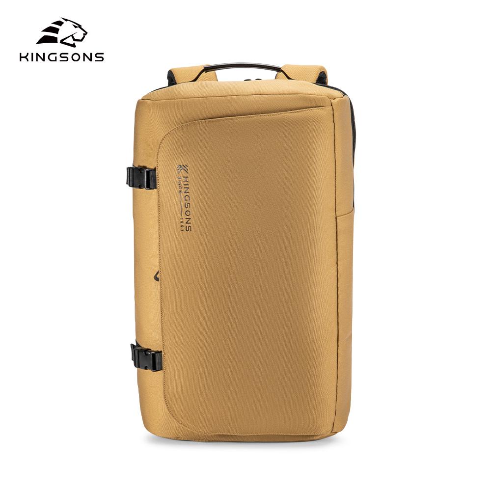 Men Women Backpack Kingsons For 17 Inch Laptop 2025 New Recycled Polyester 32 L Large Capacity 180° Open Waterproof Travel Backpack Khaki K10218R