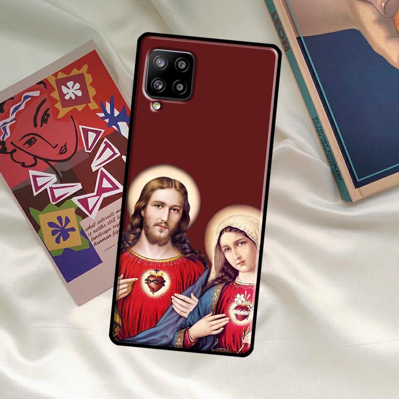 Чехол 'Сердце Девы Марии и Иисуса' для Samsung Galaxy A54 A34 A14 A53 A33 A13 A52 A32 A12 A51 A71 A21S A52S A11 A31
