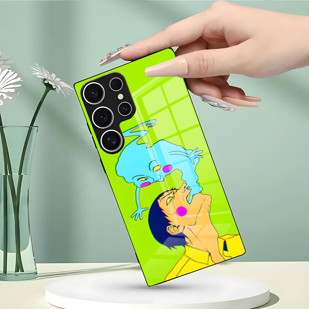 Чехол для телефона с аниме Mob Psycho 100 для Samsung S26 S25 Edge Ultra 23 22 21 20 Ultra Plus S24 Fe Стеклянная крышка
