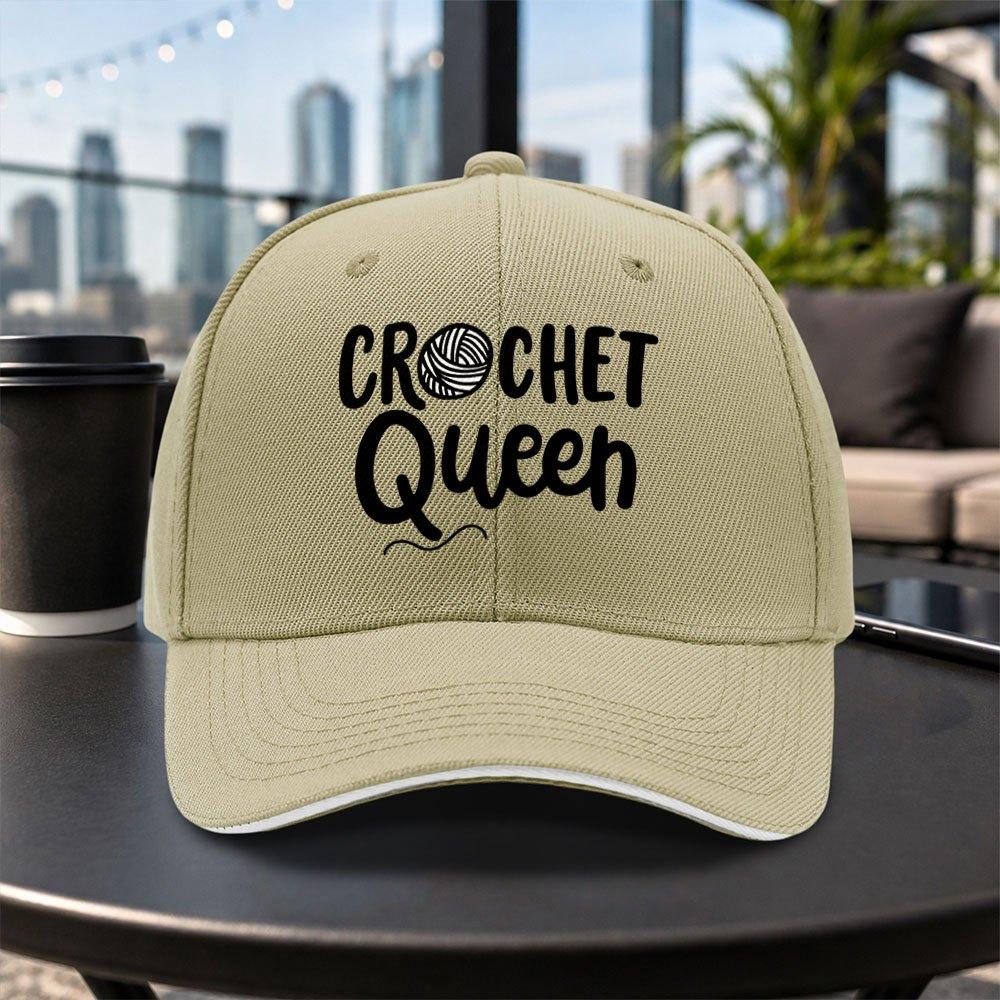 Crochet Queen Sandwich Baseball Cap Unisex Adjustable Lightweight Casual Hat Multiple Colors