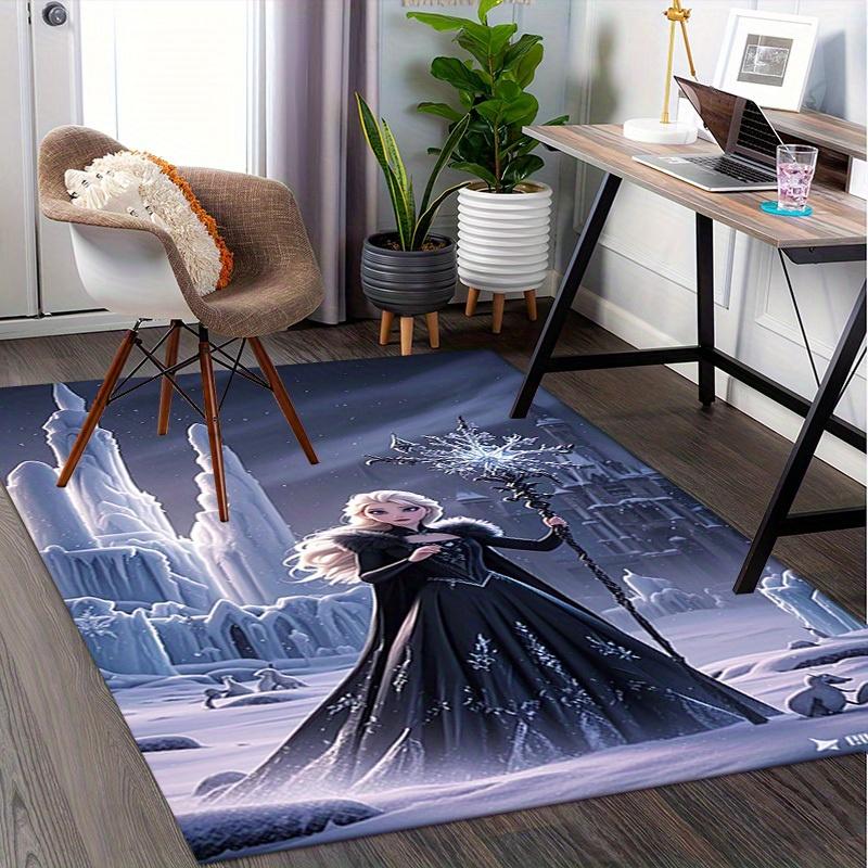 3D-печатный коврик Эльза, Холодное сердце, Снежинка, Противоскользящий коврик для офиса, стирающийся в машине, для гостиной, спальни, офиса - Разные размеры