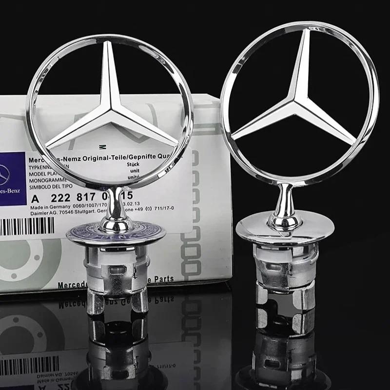 GZB4 Hood Grille Chrome Star Emblem Logo Mounted Star Front Hood Ornament Mercedes Benz Amg W204 W205 W203 W211 W212 W213 W201 W210