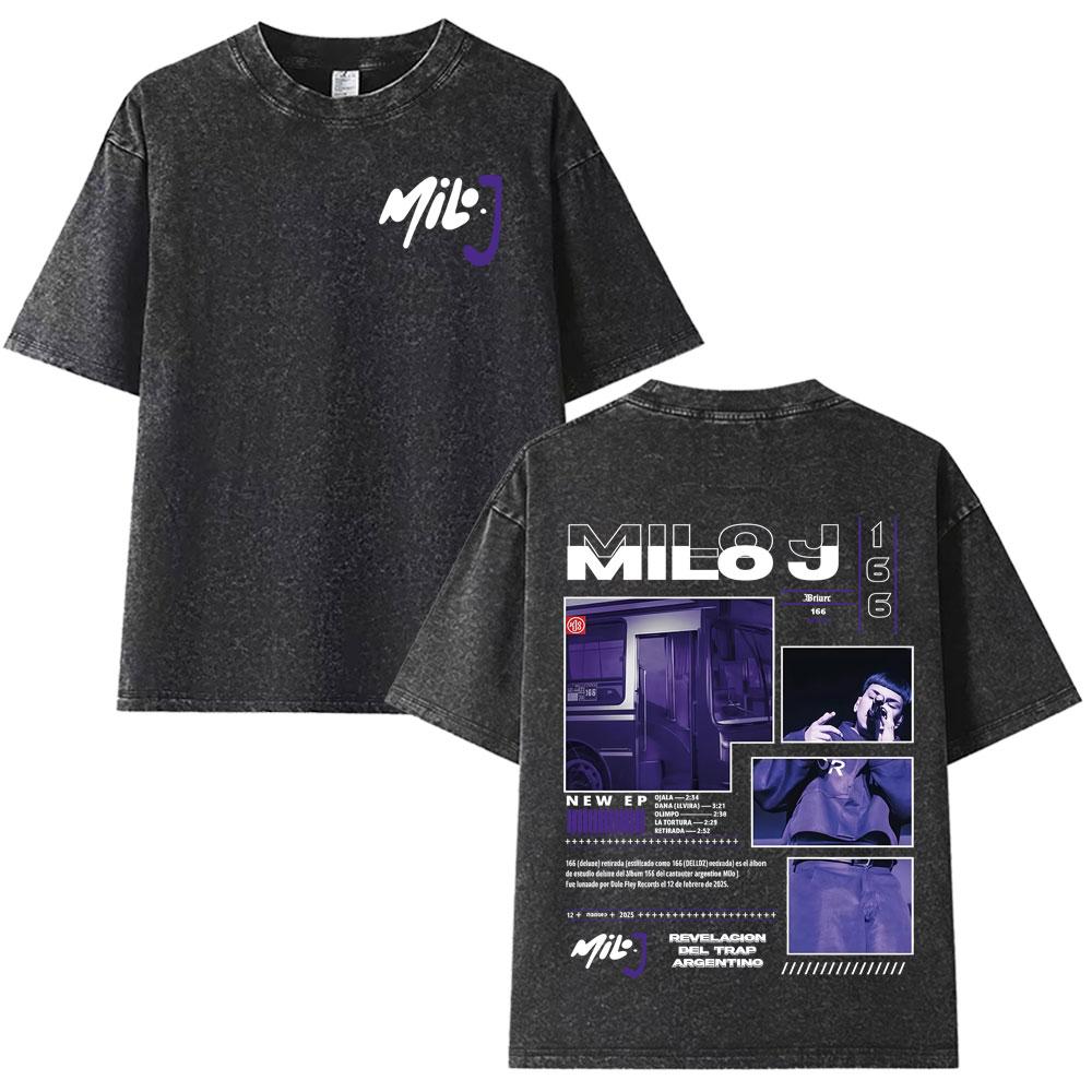 Rapper Milo J New Album Merch Mens Womens Clothing Loose Vintage Washed T Shirt Aesthetic Short Sleeve Tshirts Unisex