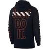 Nike Letter Print Hooded Pullover Sweatshirt Men Tops Black AV5905-010