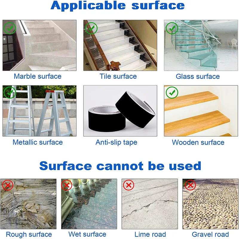 Черная противоскользящая тяговая лента, водонепроницаемая нескользящая лента из ПВХ для использования на пешеходных переходах, лестницах, пандусах и настилах