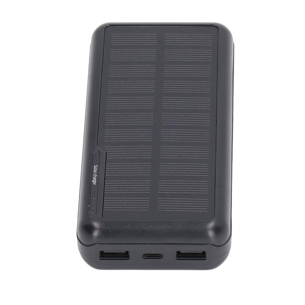 Solar Power Bank 30000mAh Capacity Dual USB Port Portable for Outdoor Camping Hiking