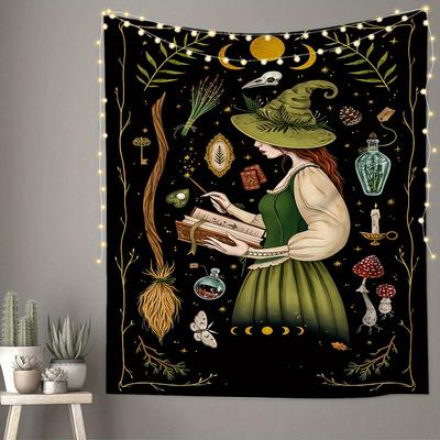 Фэнтезийный гобелен VIKAMA с ведьмами и магическими символами подходит для украшения фона стены спальни и гостиной