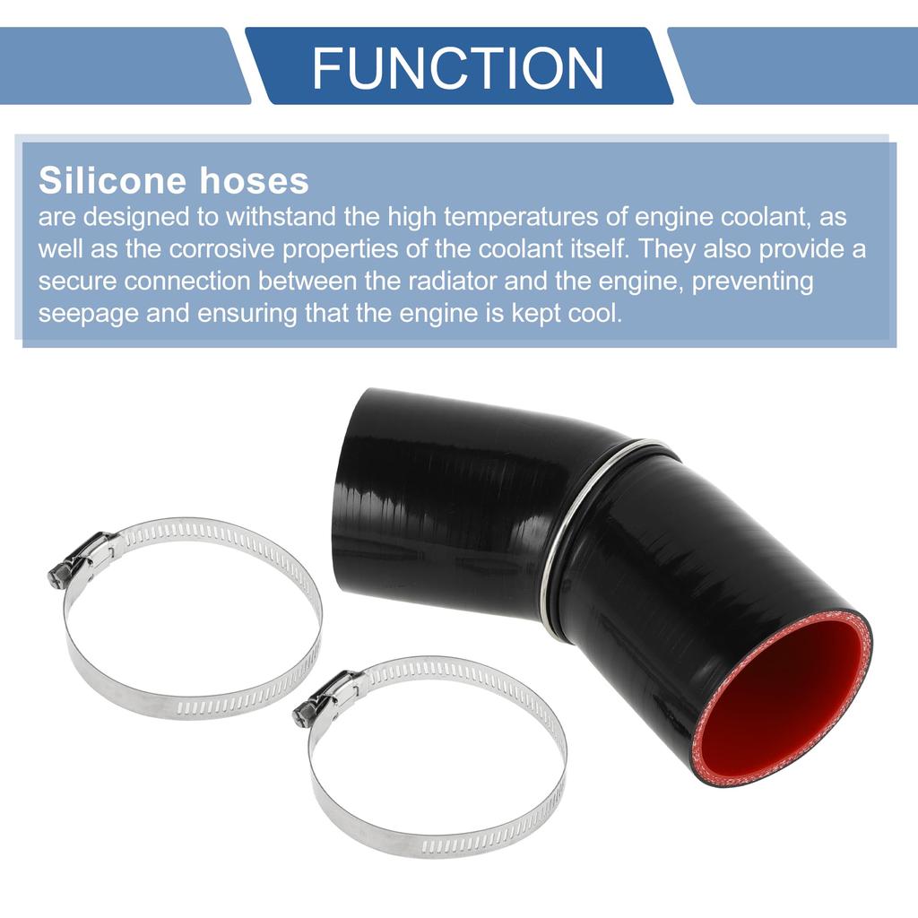 X AUTOHAUX 1 комплект Внутренний диаметр 65 мм Длина 90 мм 45 градусов Черный Красный Силикон