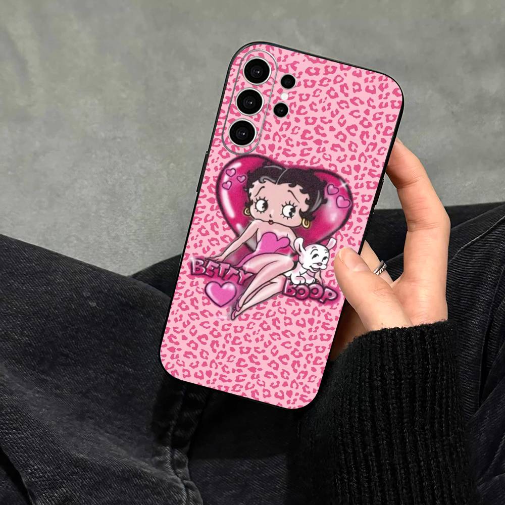 B-Бетти Милый B-Буп Чехол для телефона Samsung S25, S24, S21, S22, S23, S30, Ultra, S20, Plus, Fe, Note, 10, 9, 5G Черный Чехол