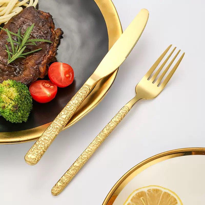 Набор из 7 столовых приборов, нержавеющая сталь, нож, вилка, ложка, столовые приборы, набор столовых приборов, праздничная кухонная посуда, подарочный набор столовых приборов