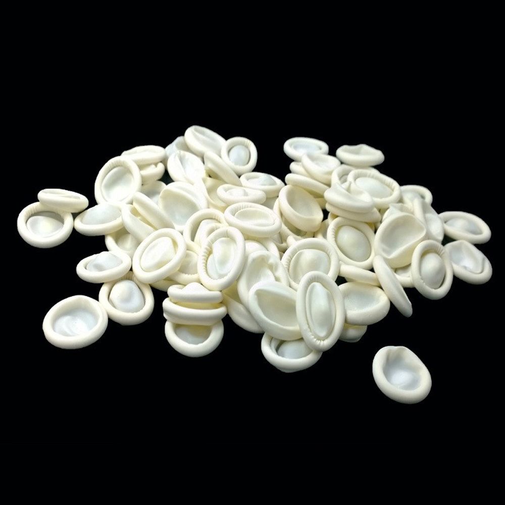 100PCS Natural Latex Fingertip Protective Protector Gloves Finger Cots Finger Cover Rubber Gloves