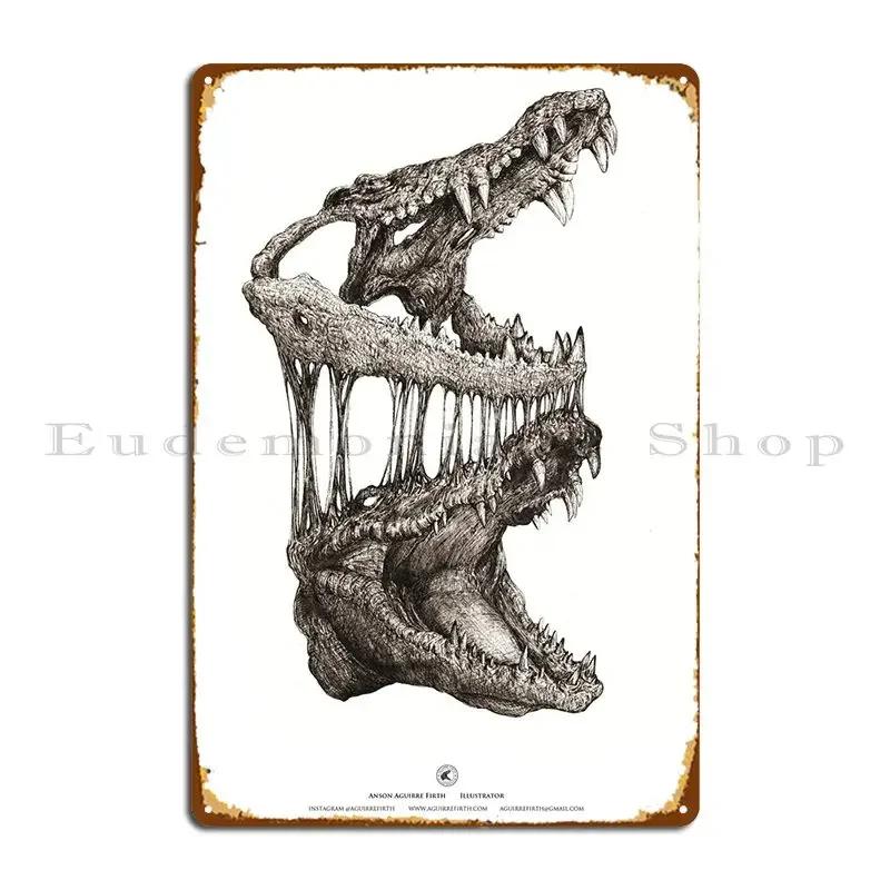 Crocodile Split Metal Plaque Poster Painting Garage Kitchen Custom Wall Cave Tin Sign Poster