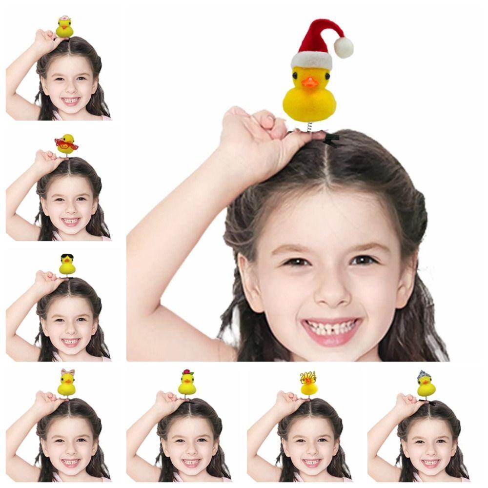 Заколки-цветы с цыплятами, банты, мультяшные заколки-уточки, модные заколки для волос в виде уток для детей