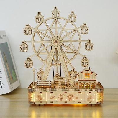 Музыкальная шкатулка с подсветкой и настроением Cell Brain Music Box 3D Wooden 3D Puzzle Ferris Wheel, популярные корейские головоломки