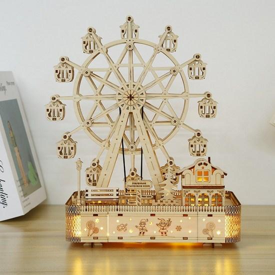 Cell Brain Mood Light Music Box Music Box 3D Wooden 3D Puzzle Ferris Wheel, Korean Popular Puzzles
