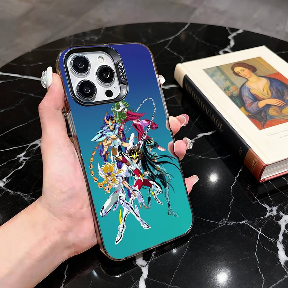 S-Saint Seiya Рыцари KZ Z-Знак Зодиака Чехол для телефона Для iPhone 17,16,15,14,13,12,11 Plus,Pro Max,Красочный Серебристый Чехол для телефона Funda Cover