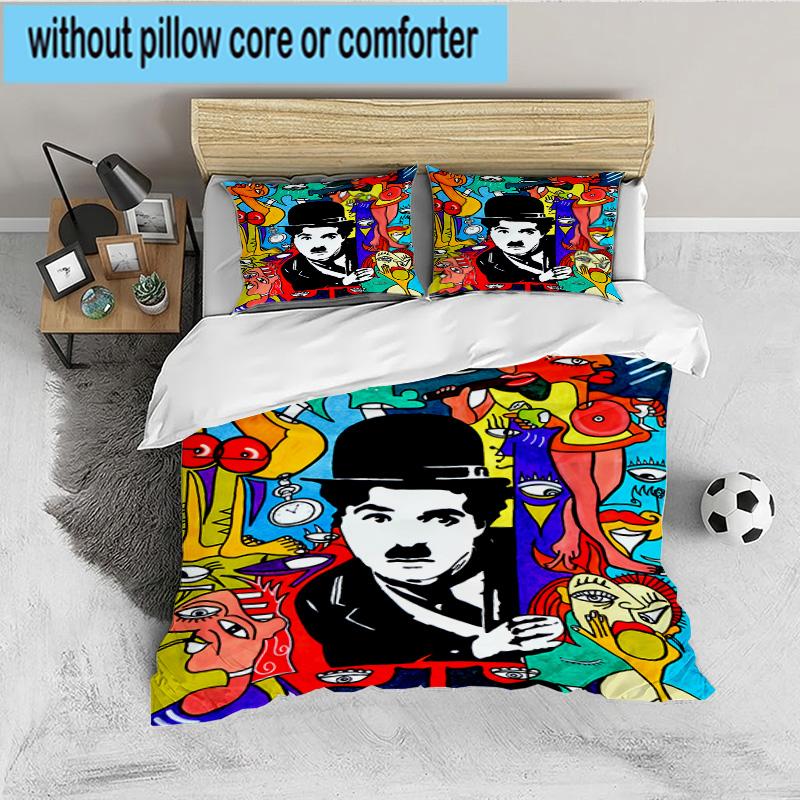 Silent Laughter Charlie Bedding Set 3pcs, High Quality Bedding Set Including 1pc Duvet Cover And 2pcs Pillowcases for Bedroom, Dormitory Gift